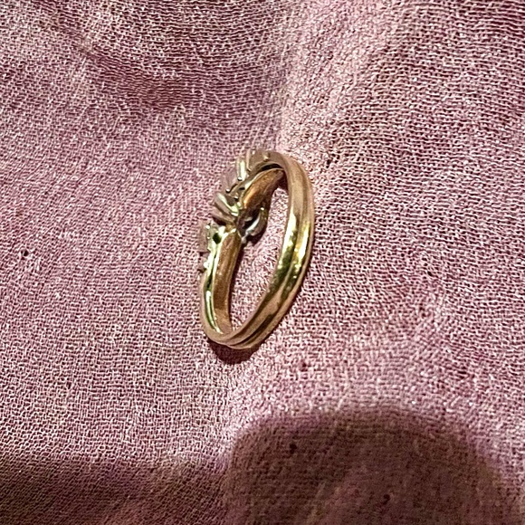 Mid-Century Two-Tone Diamond Bridal Ring - Picture 7 of 9